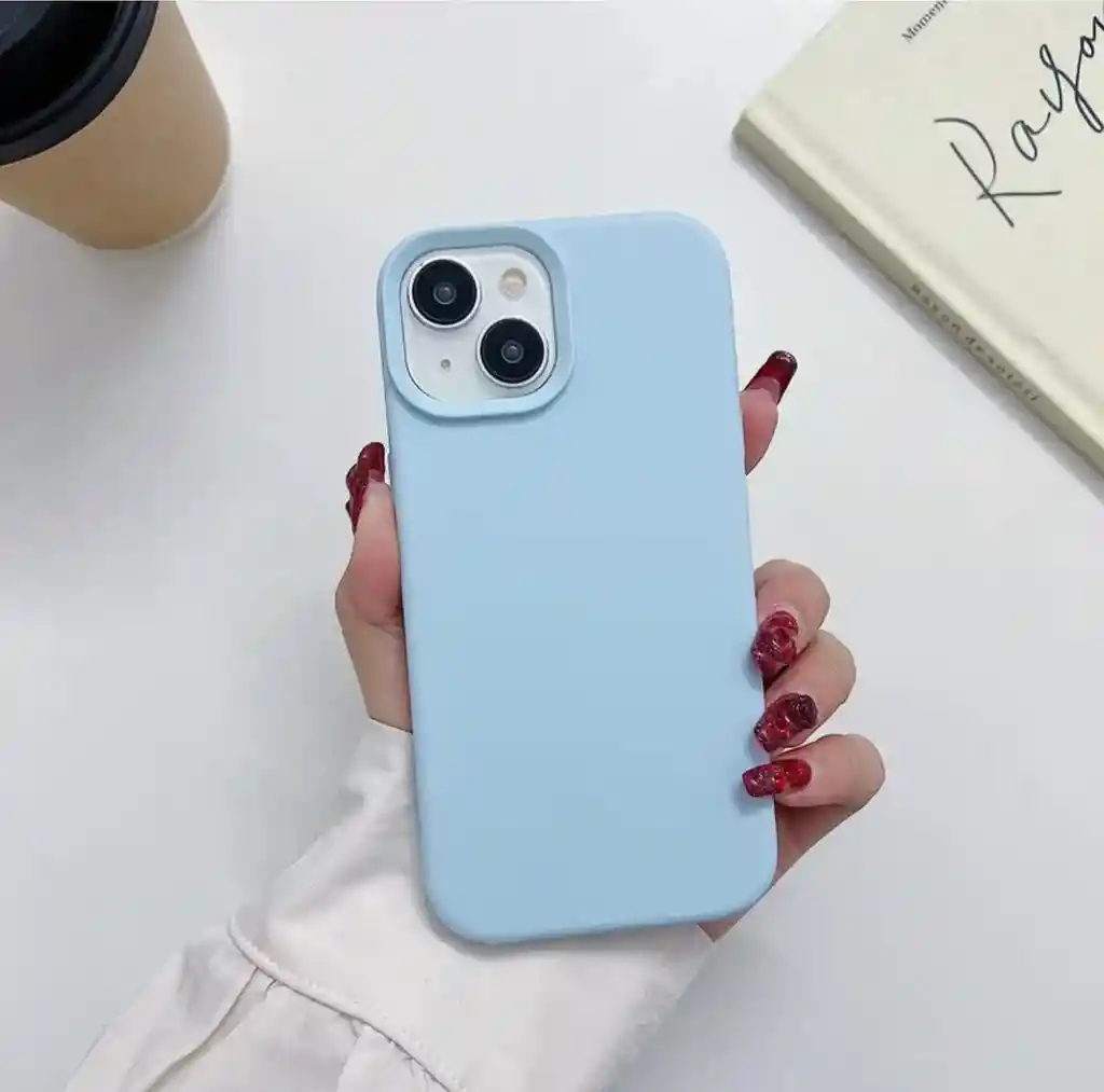 Funda O Case Para Iphone 14 Silicona Azul Celeste