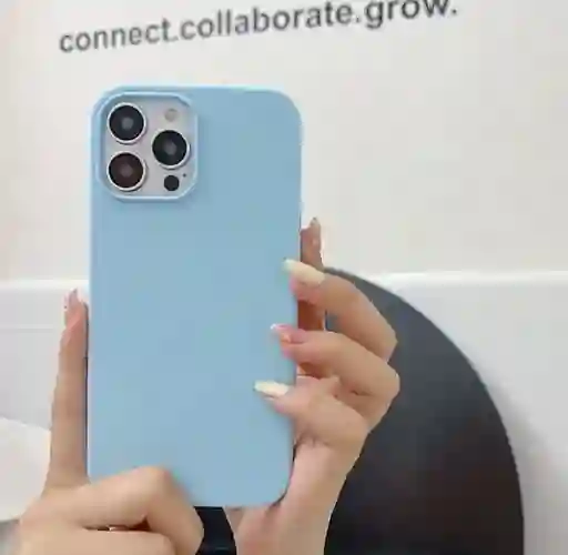 Funda O Case Para Iphone 14 Silicona Azul Celeste