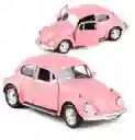 Carro Coleccionable Clásico Volkswagen Beetle Pink 1967 Descapotable Rosado Modelo Coche Juguete Fiesta Regalos, Colección