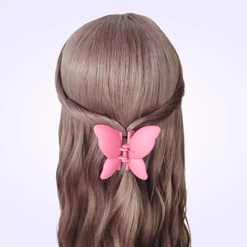 Pinza Gancho Caimán Rosado Mariposa Boreal Para Cabello