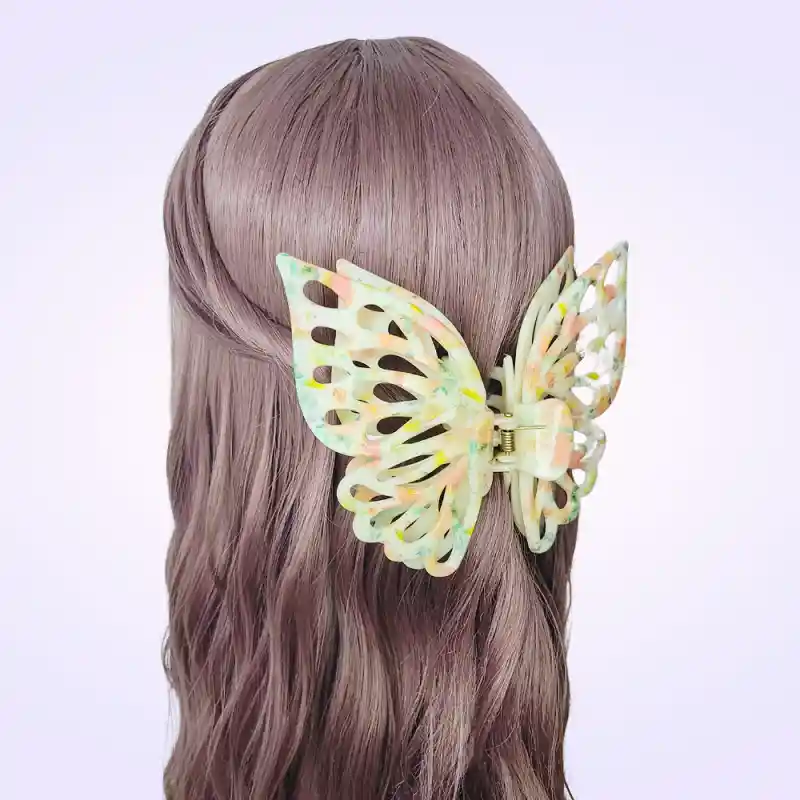 Maxi Pinza Gancho Caimán Mariposa Bohemia Para Cabello