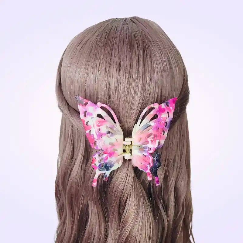 Maxi Pinza Gancho Caimán Mariposa Bohemia Para Cabello