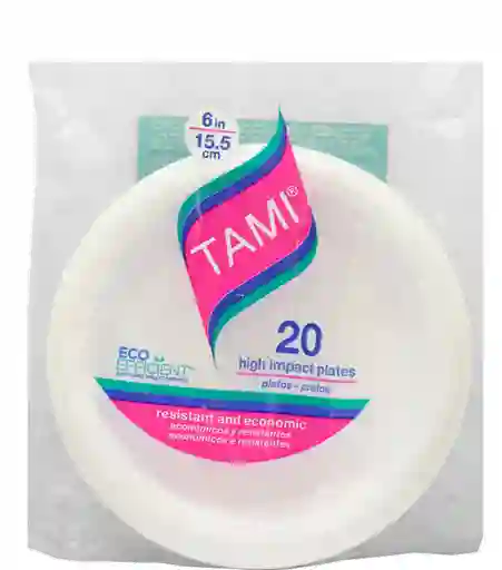 Tami Plato Desechables Pandos Pequeños
