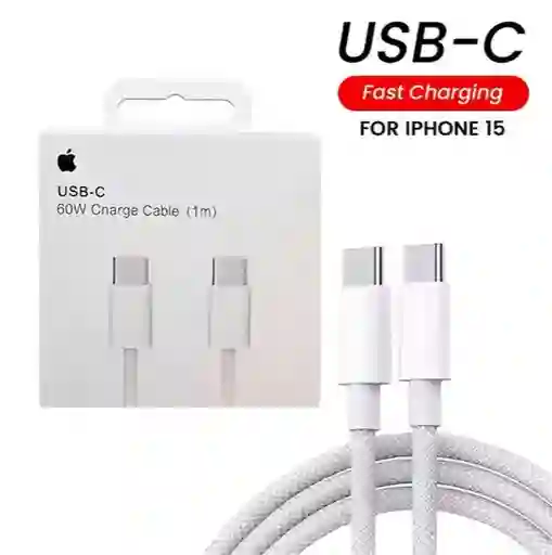 Cable Iphone 15/16/17 Y Mas... Cable Iphone Tipo C A Tipo C 60w Max De 1 Metro