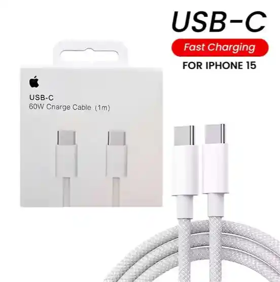 Cable Iphone 15/16/17 Y Mas... Cable Iphone Tipo C A Tipo C 60w Max De 1 Metro