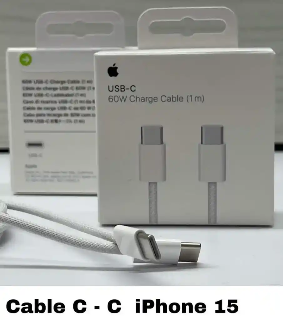 Cable Iphone 15/16/17 Y Mas... Cable Iphone Tipo C A Tipo C 60w Max De 1 Metro