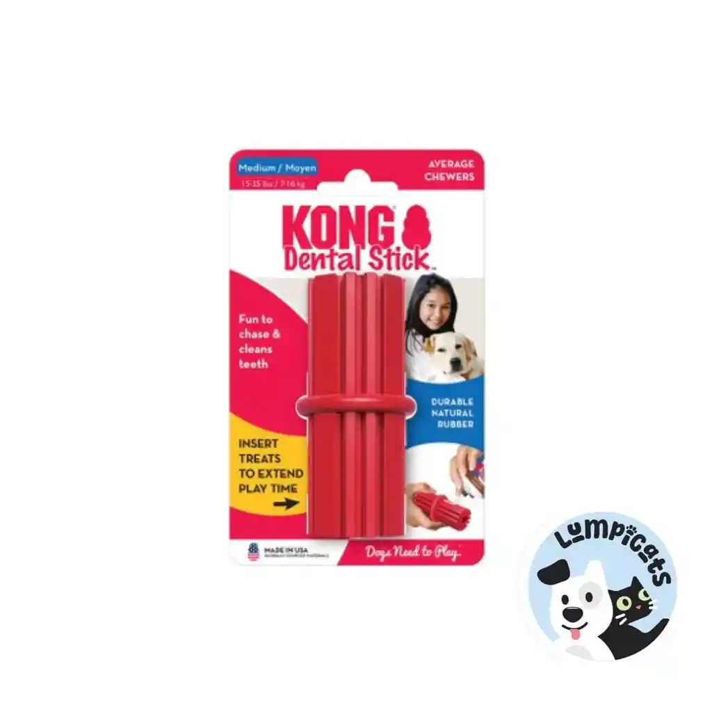 Kong Perro Caucho Classic Dental Barra Medium Juguete Para Perros