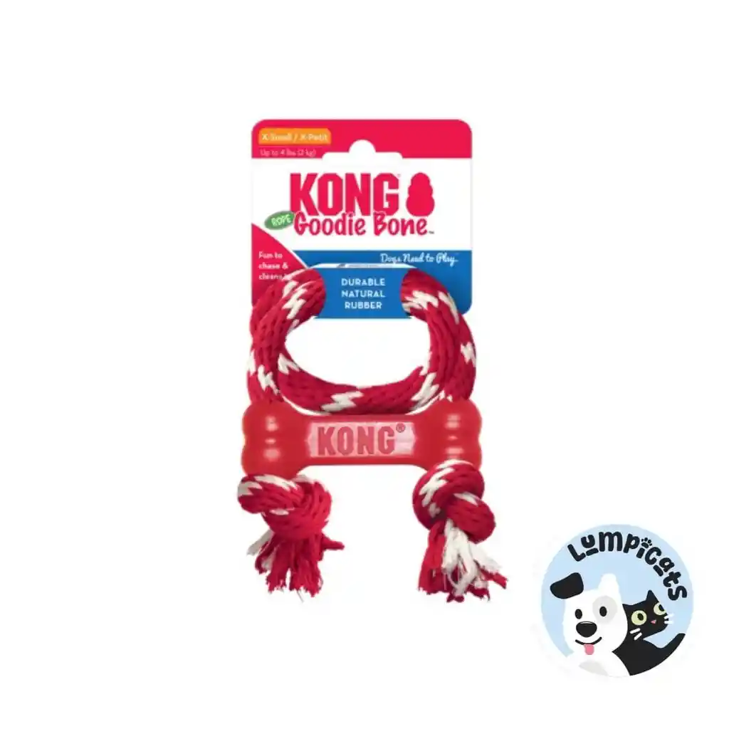 Kong Perro Caucho Classic Hueso Con Lazo Xsmall Juguete Para Perros