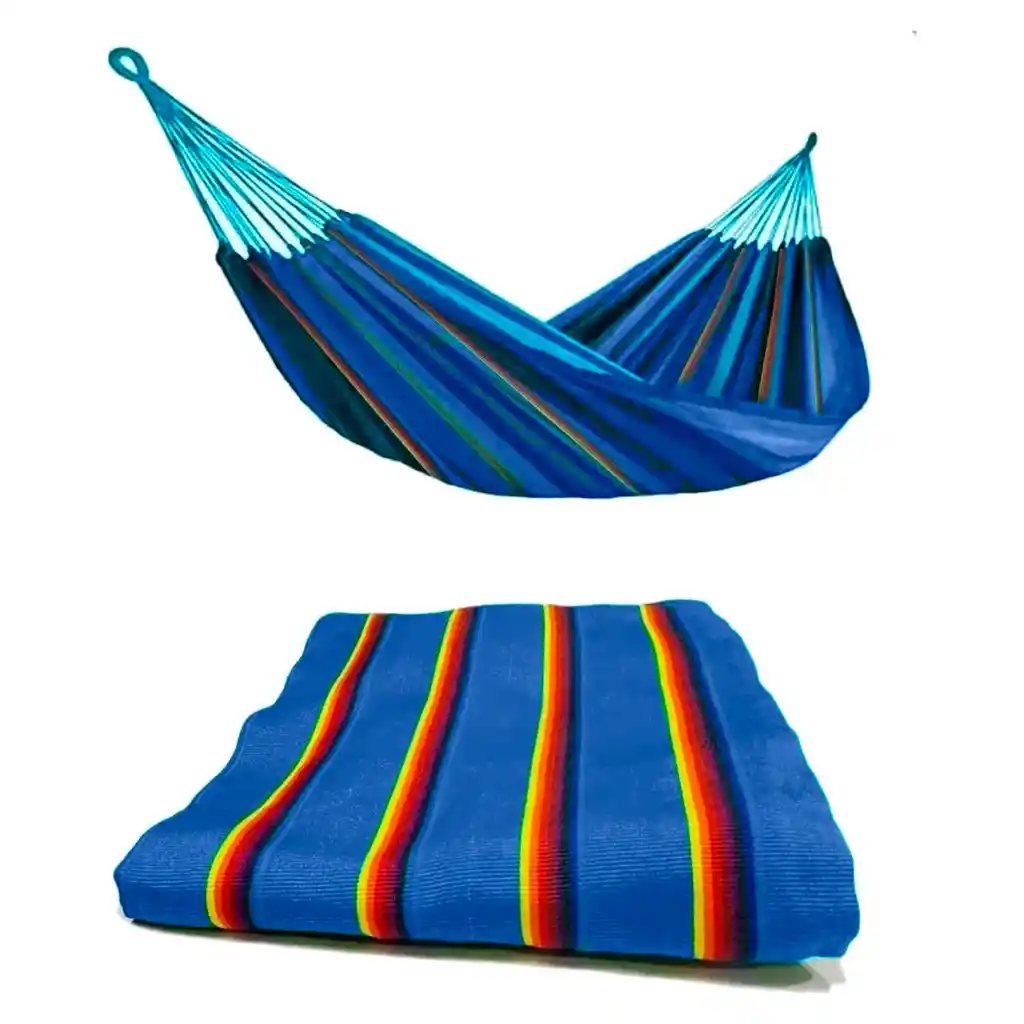 Hamacas Colombianas Hogar Casa Oficina Elaboradas En Algodón Azul Rey