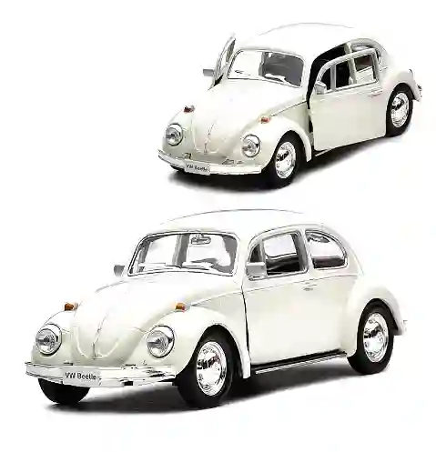 Carro Coleccionable Clásico Volkswagen Beetle White 1967 Descapotable Blanco Modelo Coche Juguete Fiesta Regalos, Colección