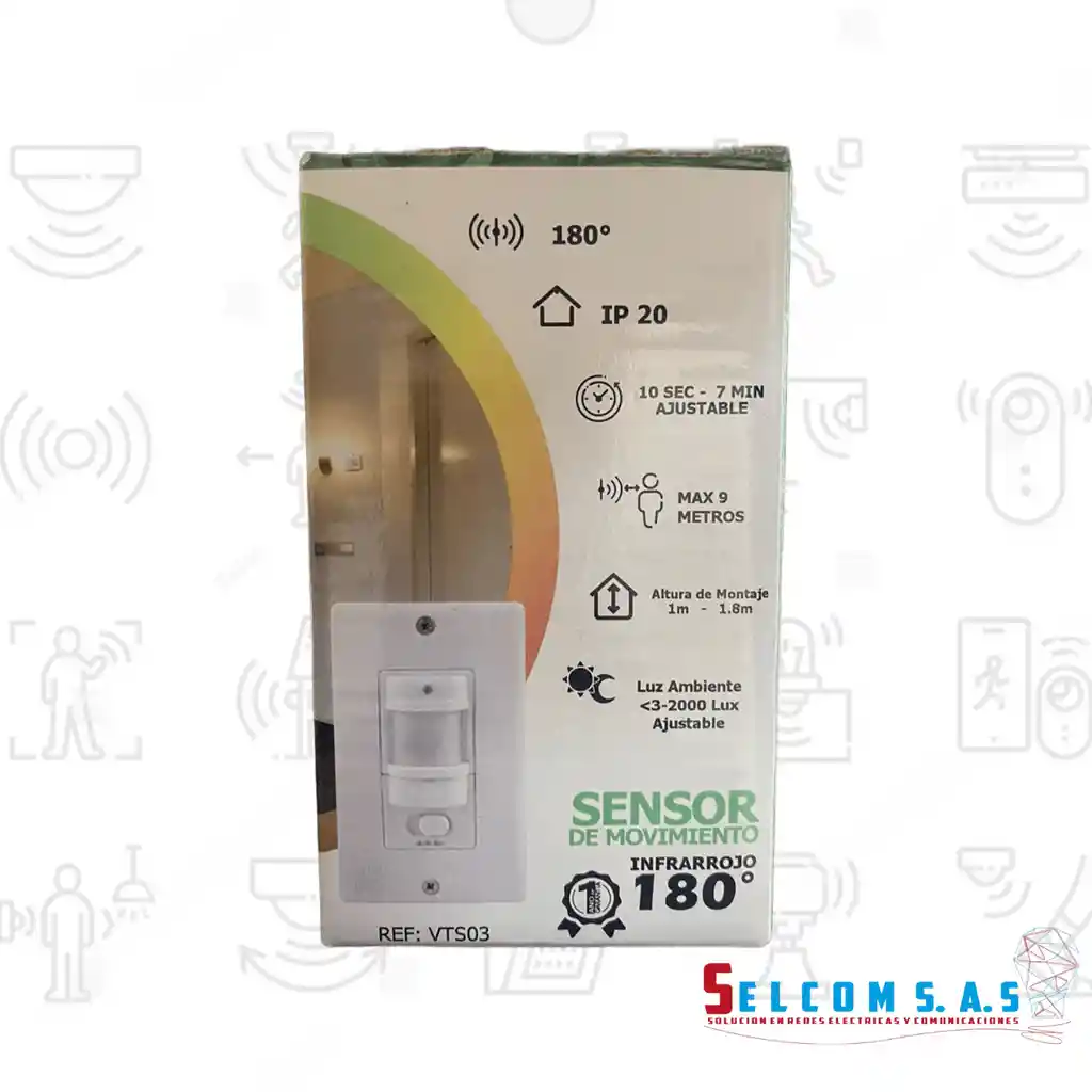 Sensor Movimieto De Pared 180°