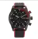 Reloj Curren 8250 Cuarzo Correa De Cuero Negro Rojo