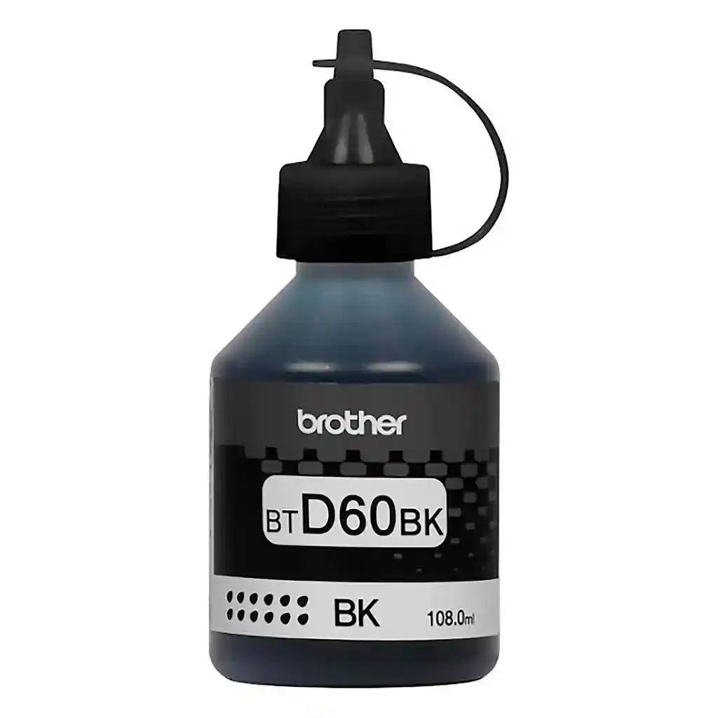 Tinta Brother Btd60bk Negra Para Impresoras Brother T4000dw T220/t300 T310/t420w T500w/t510w T520w/t700w