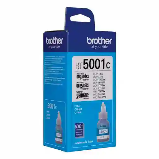 Tinta Brother Bt5001c Cyan Para Impresoras Brother T4000dw T220/t300 T310/t420w T500w/t510w T520w/t700w