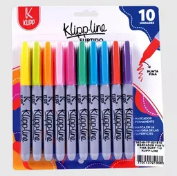 Marcador Tipo Sharpie Punta Fina Marca Klipp Line X 10 Und Color Surtido