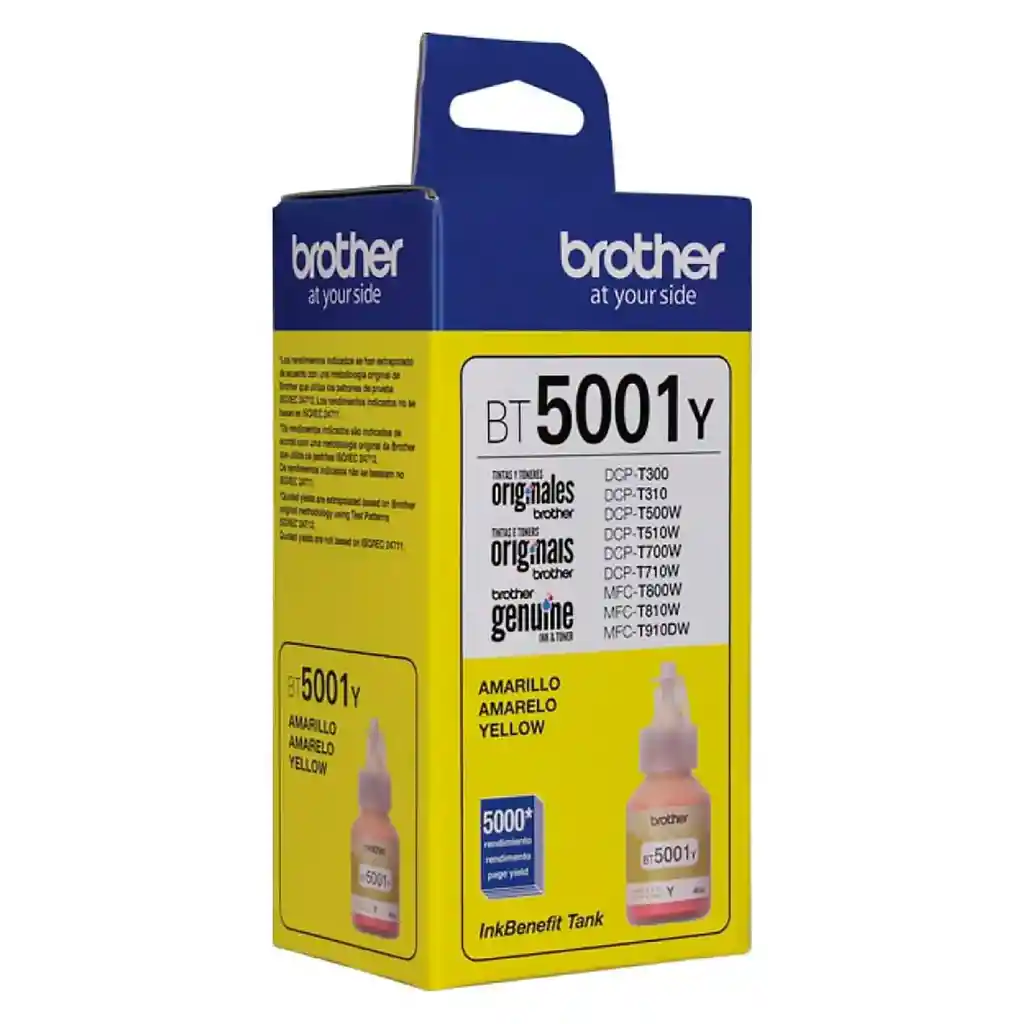 Tinta Brother Bt5001y Yellow Para Impresoras Brother T4000dw T220/t300 T310/t420w T500w/t510w T520w/t700w