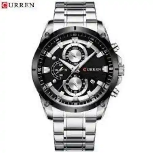 Reloj Curren 8360 Cuarzo Acero Inoxidable Plateado Negro