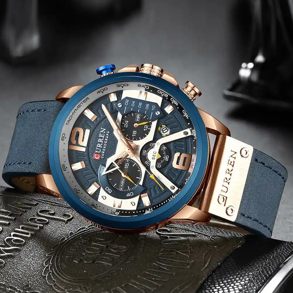 Reloj Curren 8329 Cuarzo Cronografo Azul