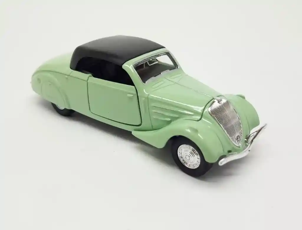 Carro Coleccionable Clásico Peugeot 402 1938 Descapotable Verde Modelo Coche Juguete Fiesta Regalos, Colección