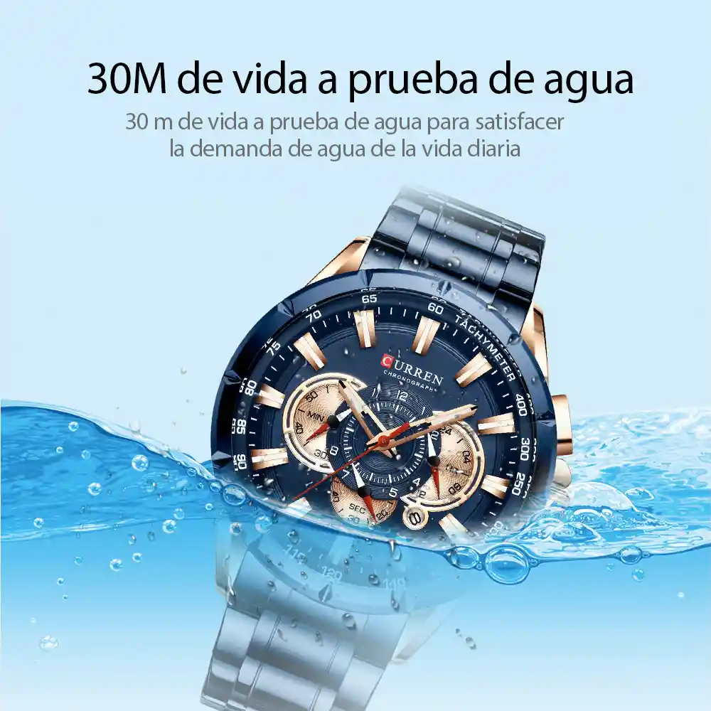 Reloj Curren 8363 Cuarzo Acero Inoxidable Azul