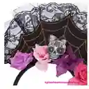 Diadema Catrina Lila Rosado Halloween