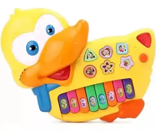 Teclado Electrónico Musical Infantil Didáctico Pato Para Niños Con Luces Y Sonido