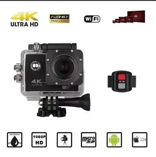 Camara Deportiva Moto 4k Wifi + Control Remoto 170°