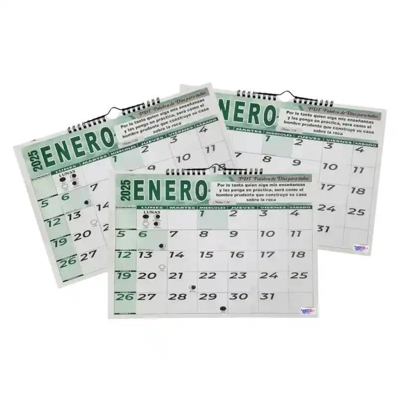 Set X 3 Calendario 2025 Horizontal Mediano