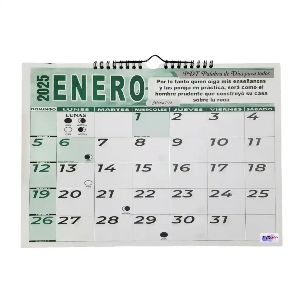 Set X 3 Calendario 2025 Horizontal Mediano