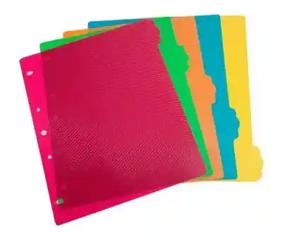 Separadores En Color Neon, Folder 105 ( 21.5 X 27.9 ) Plastico Klipp