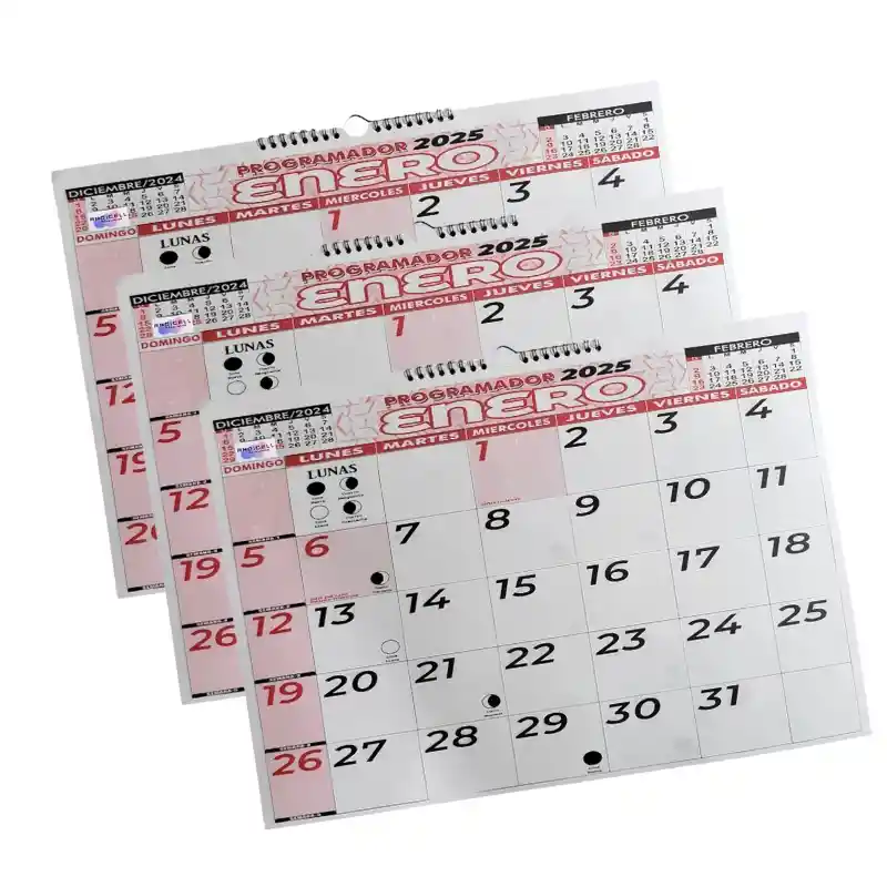 Set X 3 Calendario 2025 Horizontal Grande