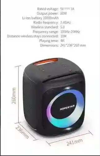 Parlante Hopestar Portatil Bluetooth Party 100 50w Resistent