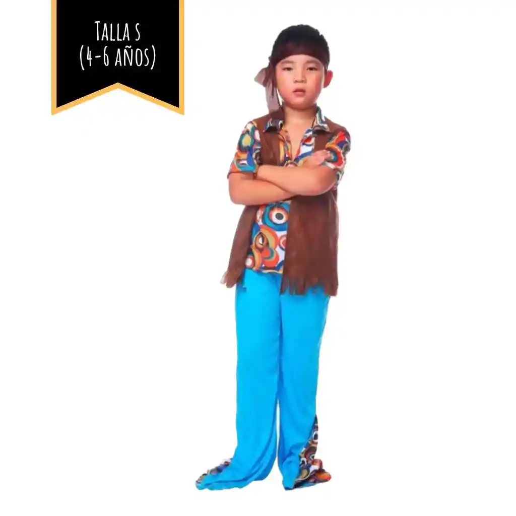 Disfraz Halloween Hippie Talla S (4-6 Años)