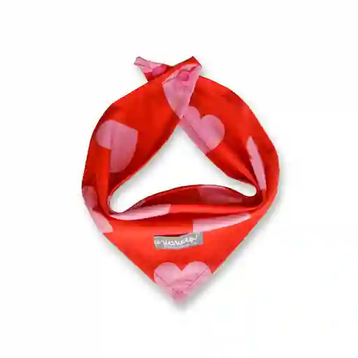 Pañoleta Para Perro Talla S Roja Corazones Rosados