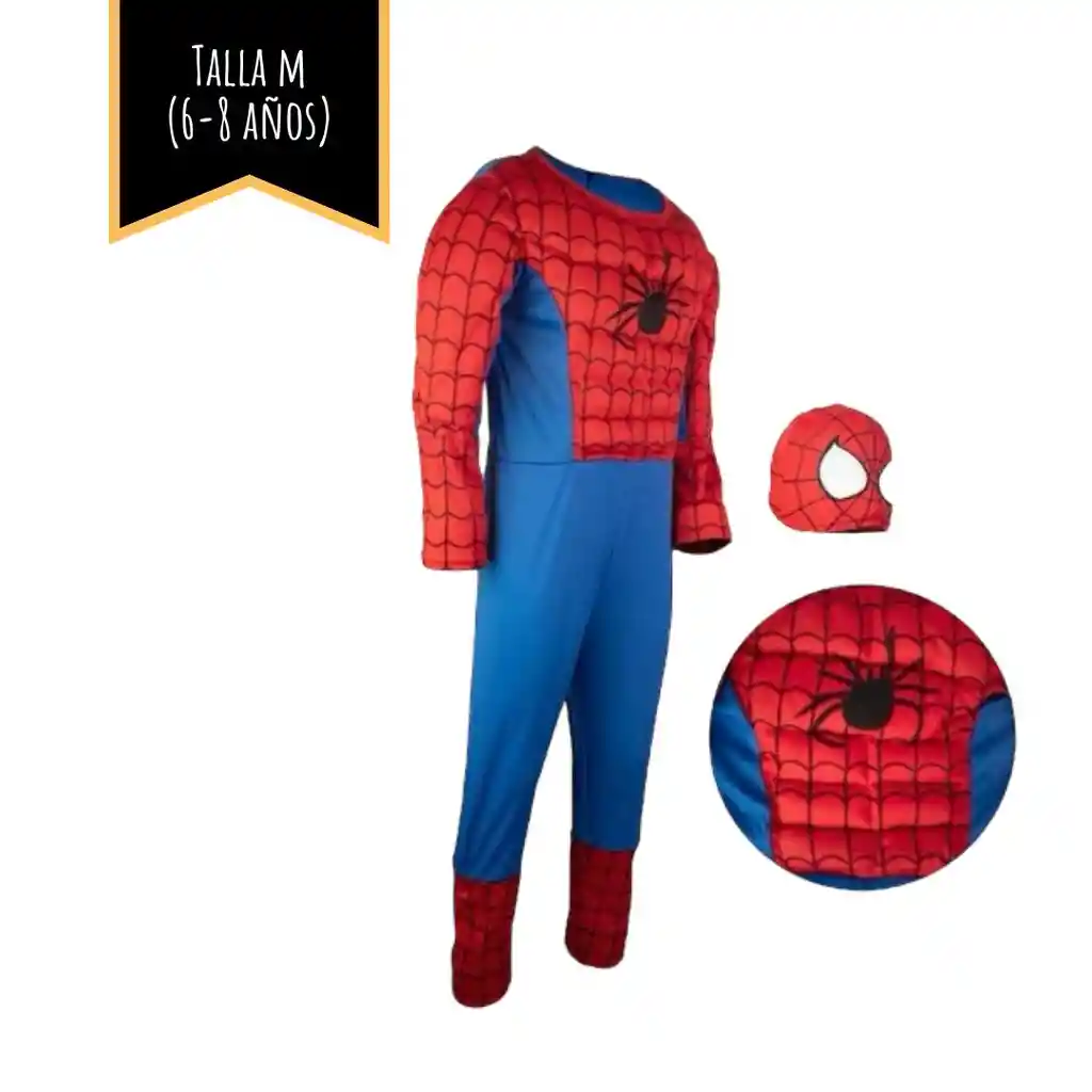 Disfraz Halloween Spiderman Clásico Talla M (6-8 Años)