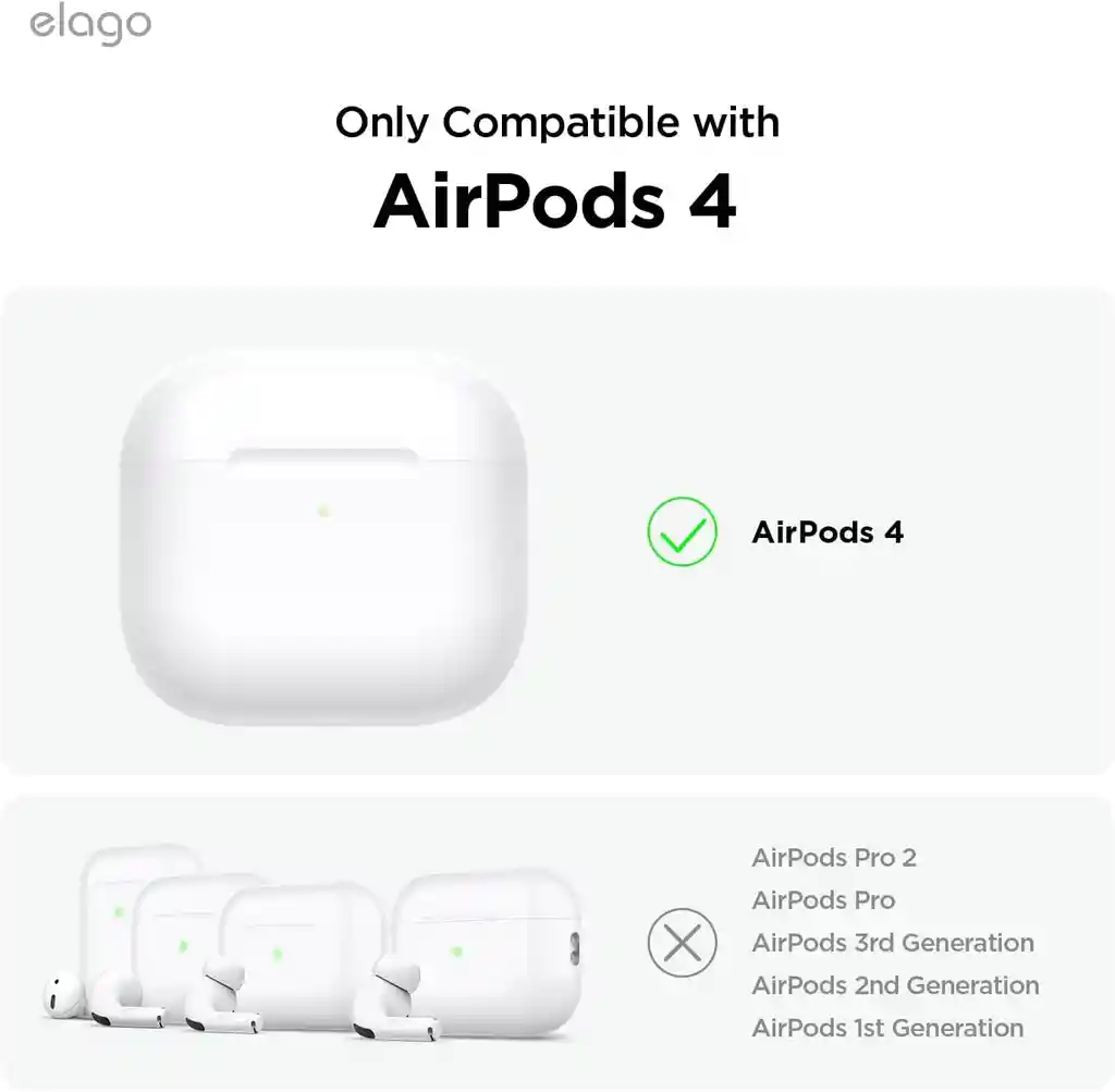 Estuche De Silicona Para Airpods 4 Armor Con Arnés En Stone