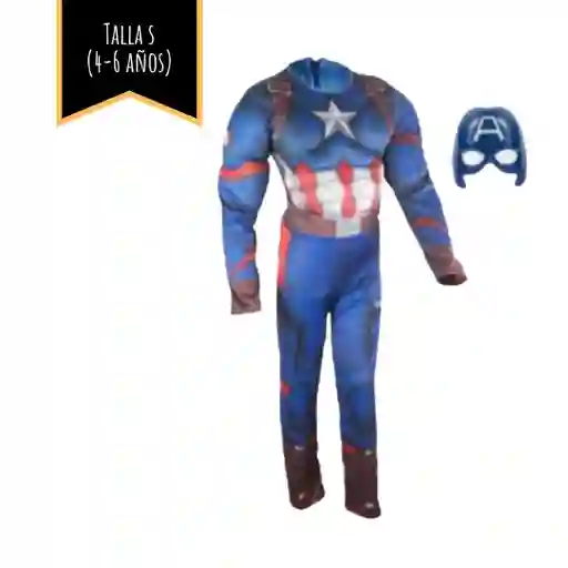 Disfraz Halloween Capitán América Talla S (4-6 Años)