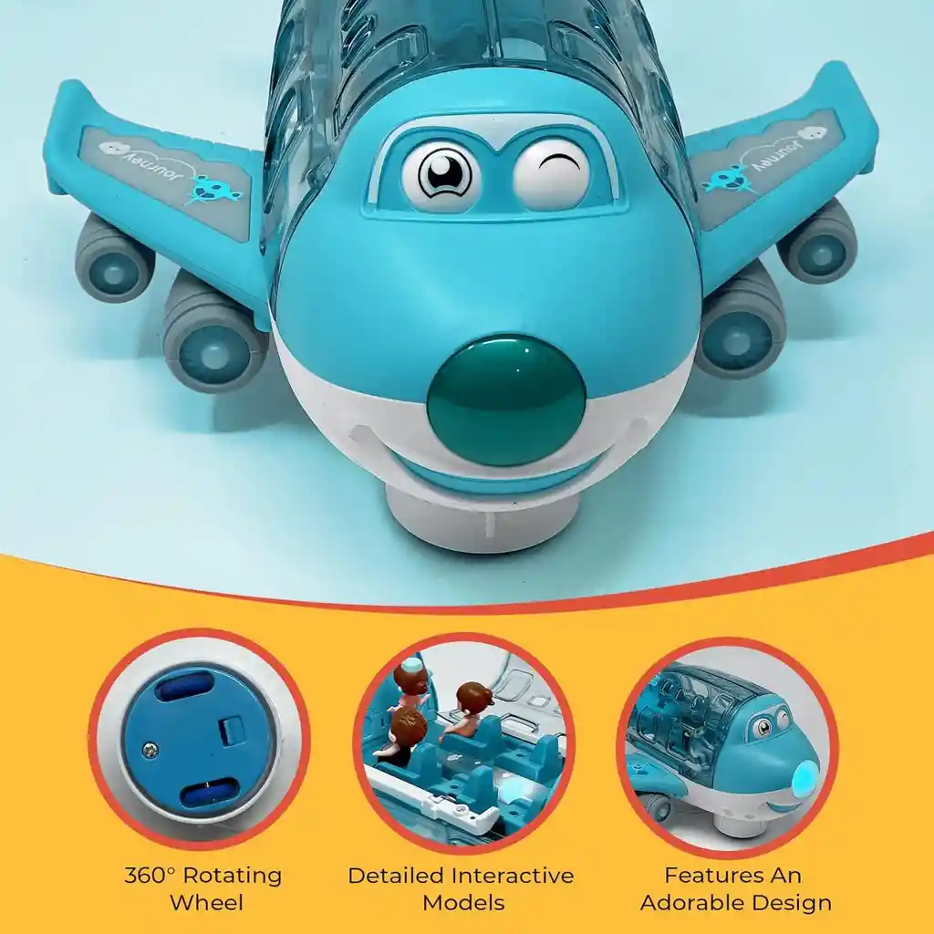 Avión Universal Airliner Musical Infantil Didáctico Para Niños Con Luz Movimiento Y Sonido