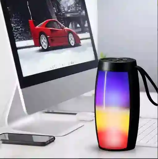 Parlante Altavoz Bluetooth Portatil Usb Microsd Luces Radio