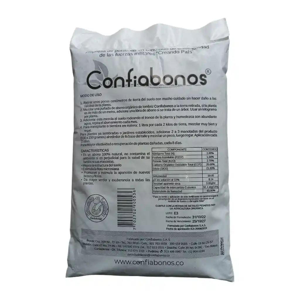 Humus De Lombriz Confiabonos 1lb