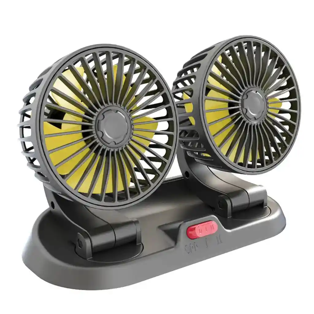 Ventilador Doble Para Coche Cabezas Giratorias Y Ajustables