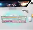 Teclado Gamer Mecánico Teclas Redondas Led Rgb Con Ñ Blanco