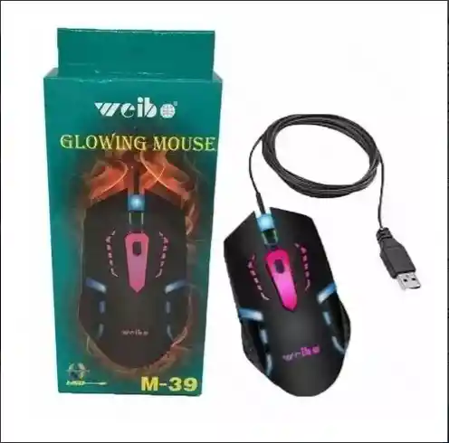 Mouse Weibo M39 Con Iluminacion Led Usb 3200dpi 4 Botones