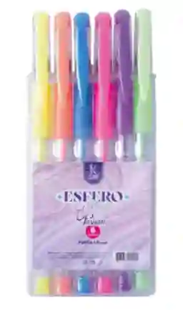 Kit De Lapiceros En Gel Color Pastel X 6 Unidades