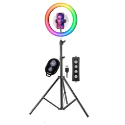 Aro De Luz Led Rgb 26 Cm + Trípode 2 Mt + Control Bluetooth