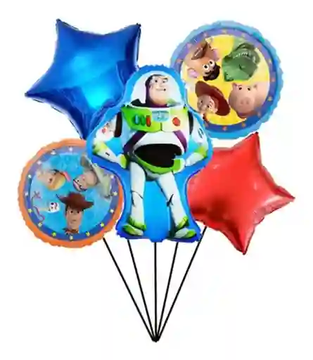 Buquet Globos De Buzz Lightyear Para Cumpleaños Fiestas Baby Shower