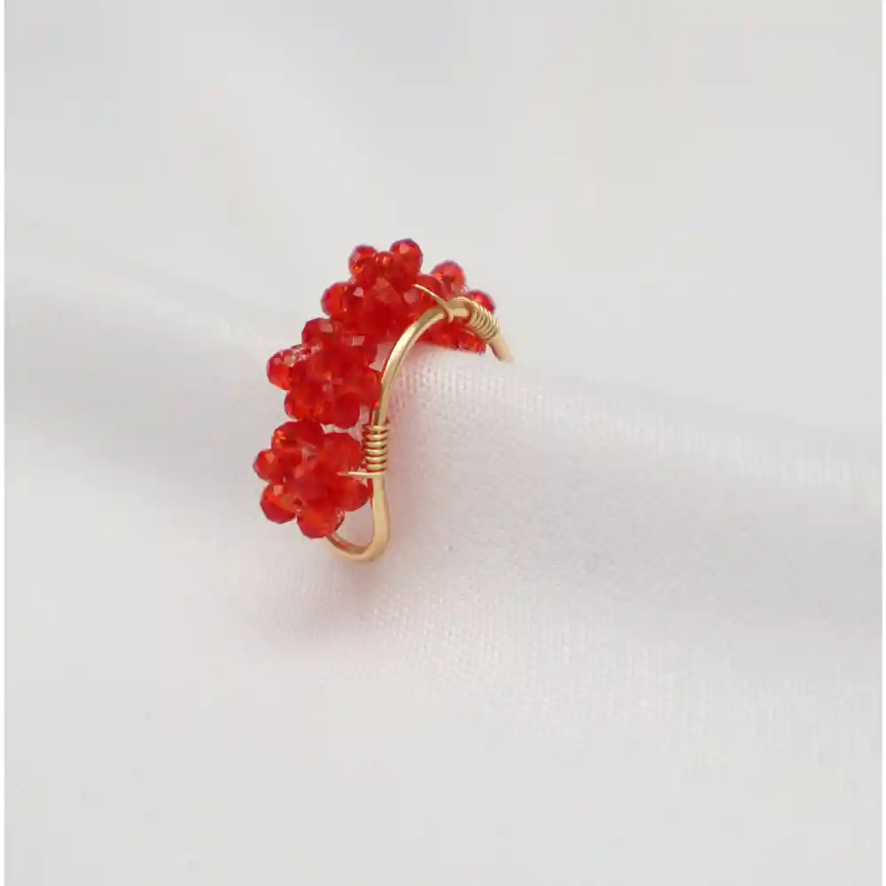 Earcuff Hexaedro Rojo