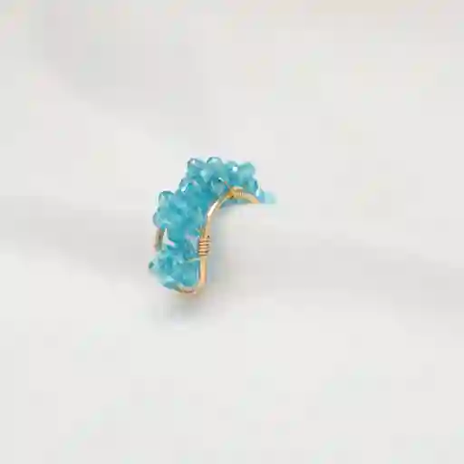 Earcuff Hexaedro Azul