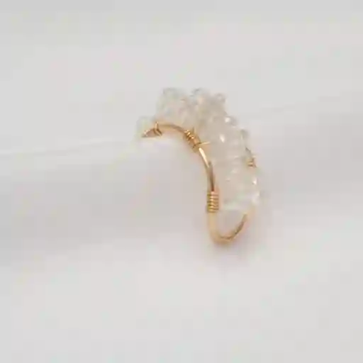 Earcuff Hexaedro Blanco