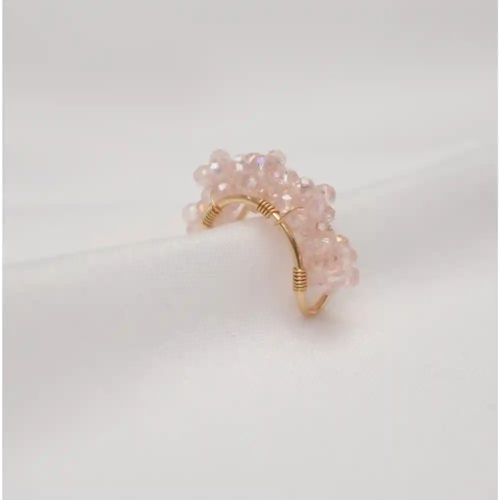 Earcuff Hexaedro Rosado